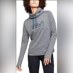 Under Armour Sweatshirt Women’s XL Gray Blue Logo Sweater Hunting Outdoors Hunt